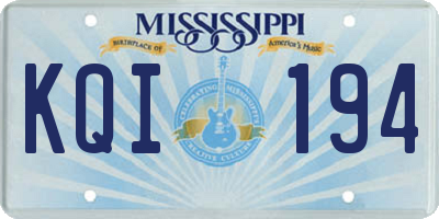 MS license plate KQI194
