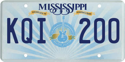 MS license plate KQI200