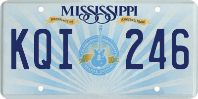MS license plate KQI246