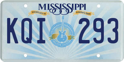 MS license plate KQI293