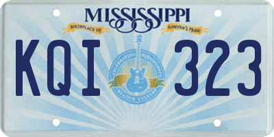 MS license plate KQI323