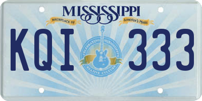 MS license plate KQI333