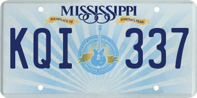 MS license plate KQI337