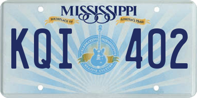 MS license plate KQI402