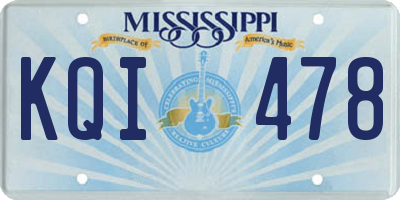 MS license plate KQI478