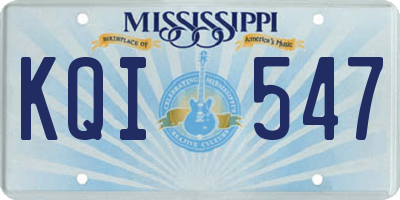 MS license plate KQI547