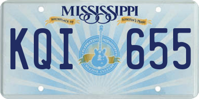 MS license plate KQI655