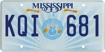 MS license plate KQI681