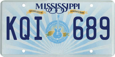 MS license plate KQI689