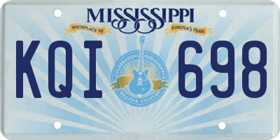 MS license plate KQI698