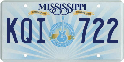 MS license plate KQI722