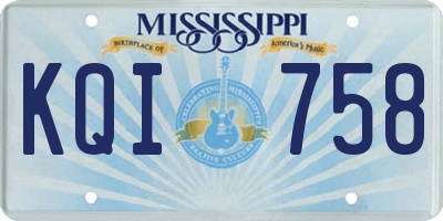 MS license plate KQI758