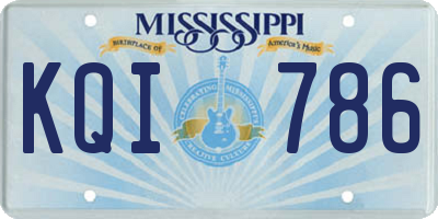 MS license plate KQI786