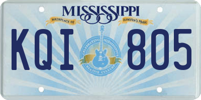 MS license plate KQI805