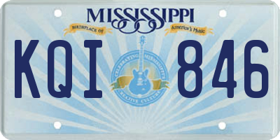 MS license plate KQI846