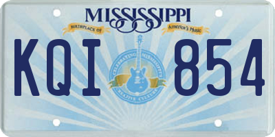 MS license plate KQI854