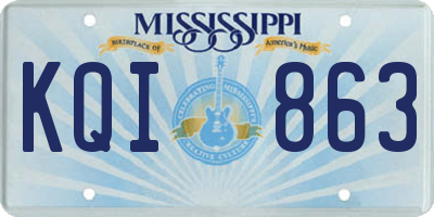 MS license plate KQI863