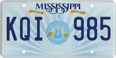 MS license plate KQI985