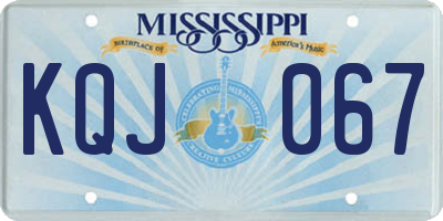 MS license plate KQJ067