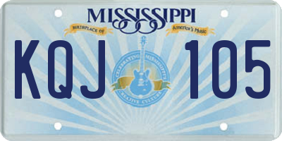MS license plate KQJ105