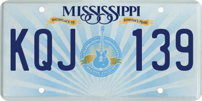 MS license plate KQJ139