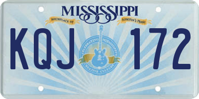MS license plate KQJ172