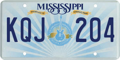 MS license plate KQJ204
