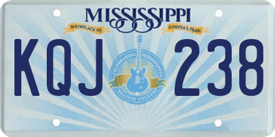 MS license plate KQJ238