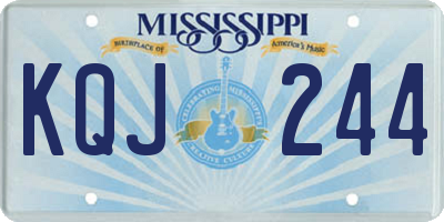MS license plate KQJ244