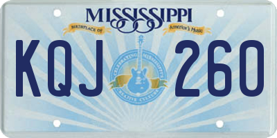 MS license plate KQJ260