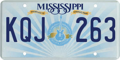MS license plate KQJ263