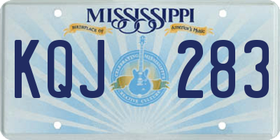 MS license plate KQJ283