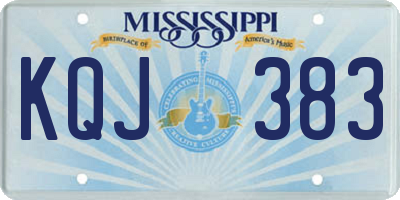 MS license plate KQJ383
