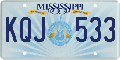 MS license plate KQJ533