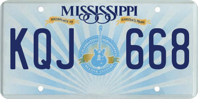 MS license plate KQJ668