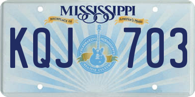 MS license plate KQJ703