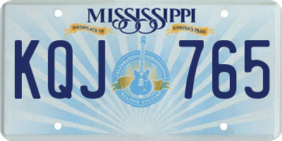 MS license plate KQJ765