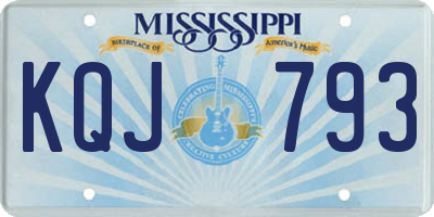 MS license plate KQJ793