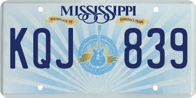 MS license plate KQJ839