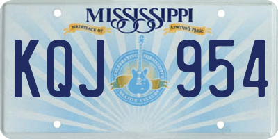 MS license plate KQJ954