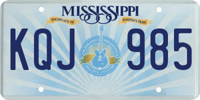 MS license plate KQJ985