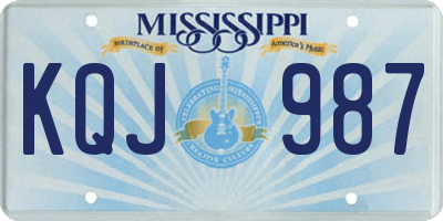 MS license plate KQJ987