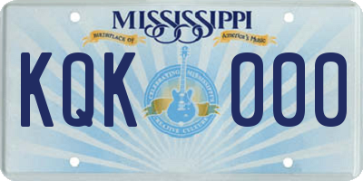 MS license plate KQK000