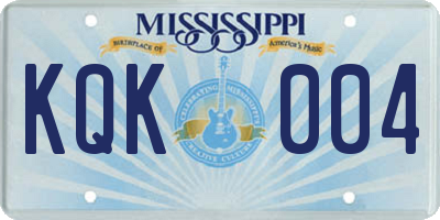 MS license plate KQK004
