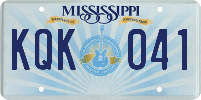 MS license plate KQK041