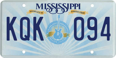 MS license plate KQK094