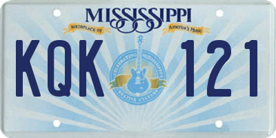 MS license plate KQK121
