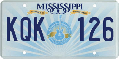 MS license plate KQK126