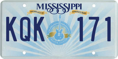 MS license plate KQK171