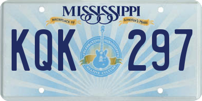 MS license plate KQK297